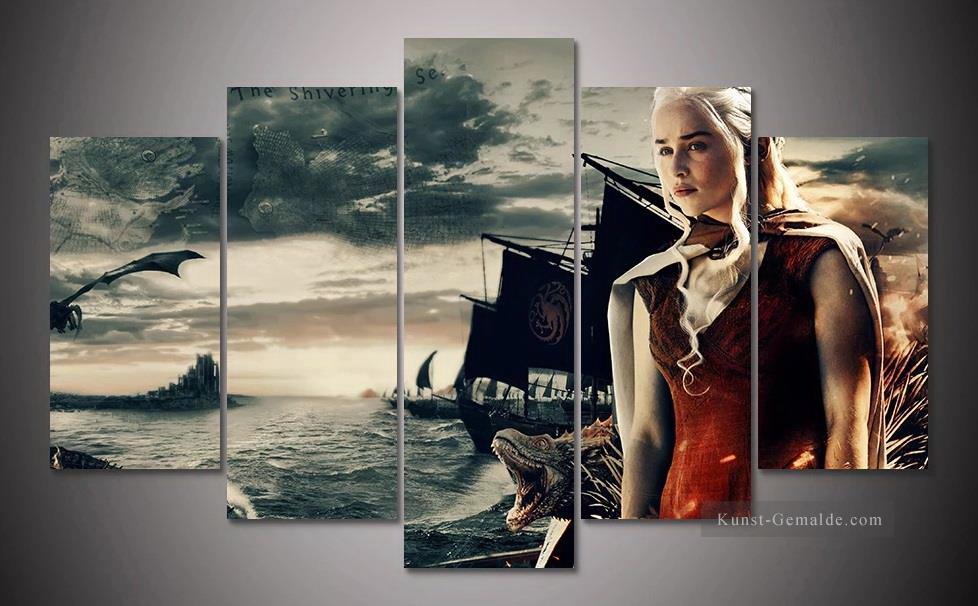 Daenerys Targaryen auf See Spiel der Throne Ölgemälde